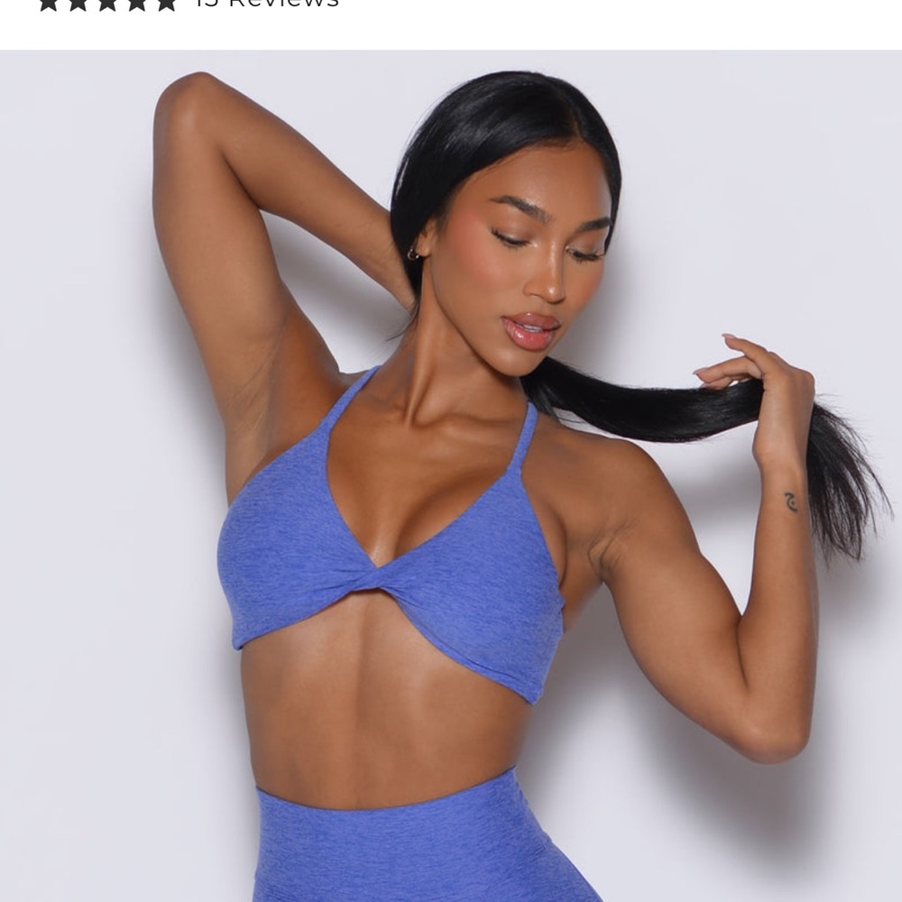 Bombshell Sportswear twist mini bra in violet blue size XL